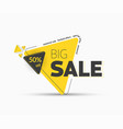 yellow triangular tag template for big sale vector image