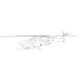 blueprint of helicopter wireframe concept vector image