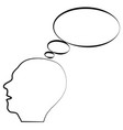 contour of human head with empty speech bubble vector image