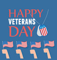 happy veterans day hands with american flags vector image