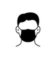 man in protective mask icon on white background vector image vector image