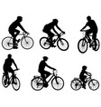 bicyclists silhouettes vector image