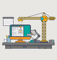 building website with crane vector image vector image