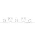 outline easter rabbit ears and eggs vector image