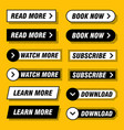 set modern buttons in different designs vector image
