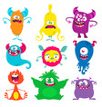 funny cartoon creatures set of monsters vector image