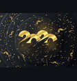 golden luxury text 2020 happy new year vector image