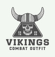 vintage vikings logo label emblem badge in retro vector image vector image
