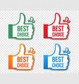 best choice stickers isolated transparent vector image