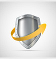 metal shield with an arrow around vector image