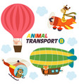 set of isolated air transports with animals vector image