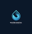 logo water digital gradient colorful style vector image