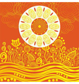 nature pattern background with sun vector image