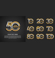 set of anniversary premium logo with golden vector image