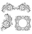 floral frame and dividers decorative design vector image