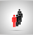 group several workers silhouette with red vector image vector image
