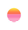 80s sunset retro neon background 90s poster vector image