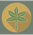 leaf icon flat with shadows vector image vector image