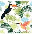 seamless pattern with tropical birds vector image