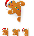 set of christmas gingerbread mans vector image