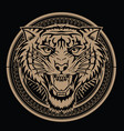 tiger angry face knife head ta vector image vector image