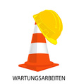 traffic cone and building helmet vector image