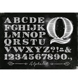 vintage alphabet chalk vector image vector image