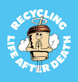 disposable paper coffee cup recycling concept vector image vector image
