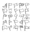 flags hand drawn doodle line art outline set vector image vector image