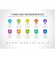 timeline infographics and icons design vector image