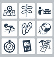 travel related icons set vector image vector image