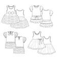 kids dresses sketch vector image