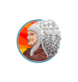 native american indian chief warrior low polygon vector image