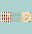 set of christmas seamless patterns vector image vector image