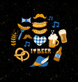 set of hand drawn traditional beer fest vector image