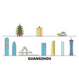 china guangzhou city flat landmarks vector image