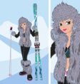 girl snowboard vector image