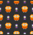 halloween seamless pattern with cute owl vector image vector image