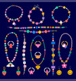 kids jewelry plastic beads decorating handmade vector image
