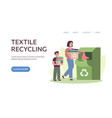 recycling clothes landing pages mom and son vector image