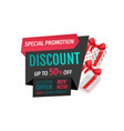 special promotion discount offer 50 percent lower vector image