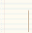 notebook paper with pencil vector image