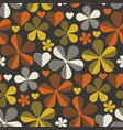 retro orange and yellow color 60s flower motif vector image
