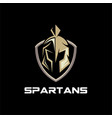 shield and helmet spartan warrior symbol vector image