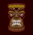 tiki hawaiian tribal wooden head vector image