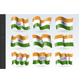 3d waving flag india isolated on white vector image vector image