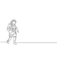 continuous one line drawing girl wearing safari vector image vector image