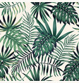 exotic tropical leaves seamless pattern white vector image vector image