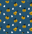 halloween seamless pattern design cute cartoon vector image
