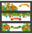 merry christmas holiday banners with celebration vector image